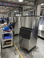 Machine à glaçons industrielle et commerciale de 90 kg, refroidissement par air, 24 heures, compacte, pour les petits restaurants, cafés et bars