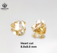 Moissanite Jaune Fantaisie Taille Émeraude/Cœur, Pierre Précieuse Non Montée, Pureté VVS1-VS2, 6,5 mm, Polissage Brillant, Certifiée IGI, Vente en Gros