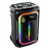 Altavoz Bluetooth de 100W RMS de Alto Volumen, Altavoz de Karaoke Recargable para Exteriores con Luces LED de Colores
