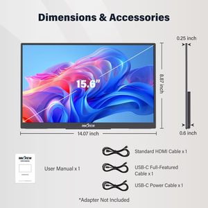 Moniteur portable IPS Innoview de 15,6 pouces, 120 Hz HDR avec USB C HDMI, montable au mur pour ordinateur portable, <span class=keywords><strong>Mac</strong></span> et utilisation de jeu - Product Image 6