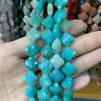 Vente en gros 12*12mm perles naturelles à facettes fleur de girofle à quatre feuilles perles de pierre naturelle pour la fabrication de bijoux