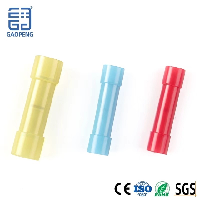 BNYF Nylon Tinned Copper 16-14 AWG Wire Splicing Electrical Crimp Butt Connector Fully Insulated Terminals