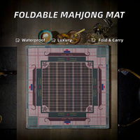 Table de Mahjong Américaine Moderne de Luxe MengKa 31,5x31,5 pouces, Pliable, Design Tendance, Silencieuse, avec Dos en Microfibre Résistant à l'Eau