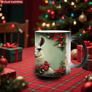 Heat Activated Magic Mug Frosted Black 11oz <b>Ceramic</b> <b>Cup</b> New Year Holiday Design - Product Image 2