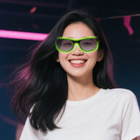 Neonglo LED-Sonnenbrille mit 3 Beleuchtungsmodi Langlebige EL-Draht Neon-Rave-Brille für Partys Halloween Abschlussfeier Valentinstag