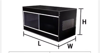 Enclos pour reptiles en PVC noir de 120 gallons, 4x2x2 pieds, pour les grands serpents/lézards, avec support pour lampe chauffante