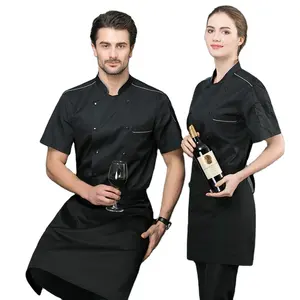 Unisex Chef Ober Uniform Korte Mouwen Keuken Restaurant Kok Shirt Food Service Catering Hotel Bakkerij Chef Jas Kleding