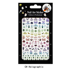 Aqan — étiquettes privée OEM, adhésif de vernis, de <span class=keywords><strong>manucure</strong></span>, Nail Art, décoration holographique, pour noël, Halloween, - Product Image 4