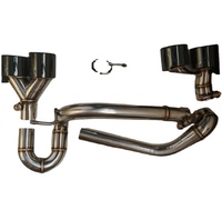 Embout d'échappement quadruple de 3,5 pouces pour BMW E60 M5, titane noir, coupe inclinée, embout de silencieux en acier inoxydable, kit de réglage du tuyau d'échappement de voiture