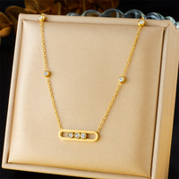 Ensemble de bijoux en acier inoxydable plaqué or 18 carats, collier, boucles d'oreilles et bracelet portables à trois perles, accessoires résistants à l'eau