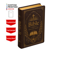 Biblia Católica Española Hecha a Mano con Diseño Personalizado, Tamaño Personalizado, Impresión de Textos Religiosos Grandes, Papel Fino y Cubierta de Cuero PU