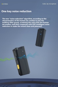 Professional Wireless <strong>Lavalier</strong> Lapel <strong>Microphone</strong> <strong>Dynamic</strong> Condenser Metal <strong>Microphone</strong> for Smartphones with Charging Case - Product Image 4