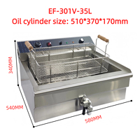 Friteuse industrielle commerciale 220V 35L en acier inoxydable, friteuse électrique multifonctionnelle pour poulet frit