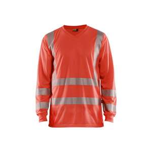 BLAKLADER - 338510135500L T-shirt manches longues UV haute visibilité Rouge-EAN 7330509524084 HI-VIS WORKWEAR - Product Image 1