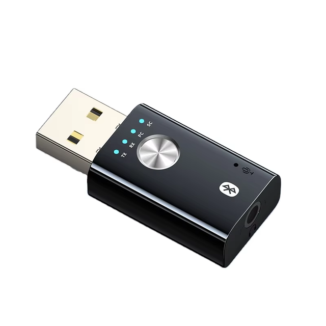 Four-in-One 5.1 for Bluetooth Audio Adapter Blue-tooth USB Receiver and PC Transmitter Connected to External Sound Card