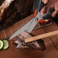 Ciseaux de cuisine multi-usages, ciseaux à viande en acier inoxydable pour barbecue avec casse-noix et ouvre-bouteille