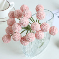 Bouquet de 9 tiges de chrysanthèmes artificiels doux faits à la main, boules dorées, pour décoration nordique, décoration de remise de diplôme et arrangements de mariage