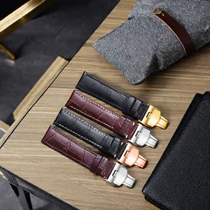 Unisex 18MM 20MM 22MM genuine leather watch strap four layers thickened watch strap can be added with LOGO and size