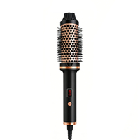 Peigne lisseur professionnel et brosse lissante ionique avec écran LCD numérique pour le contrôle des frisottis des cheveux naturels