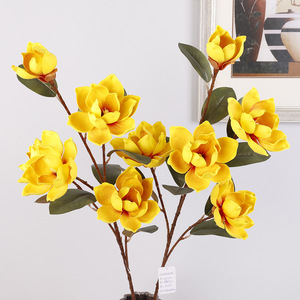 Eva 5 Headed Magnolia <b>Artificial</b> Flower 97cm Long High Simulation Home Decor Indoor Entryway Living Room Decoration - Product Image 1