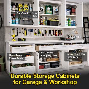 Armoires de garage sur mesure pour projets résidentiels |   Armoires de garage modernes pour buanderie |   Armoires de garage utilitaires de style Shaker - Product Image 2