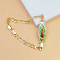Bracelet en cuivre au design unique et exagéré, religieux, prêtre, saint, catholique, Vierge Marie