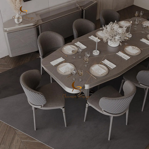 Luxury Modern <b>Marble</b> <b>Top</b> Dining Table Metal Legs Waterproof Eco-Friendly Adjustable Portable 8 Seater Home Furniture - Product Image 3
