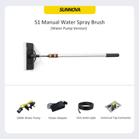 Brosse de nettoyage télescopique SUNNOVA 30 cm avec pompe à eau, nettoyeur manuel pour panneaux solaires et fenêtres