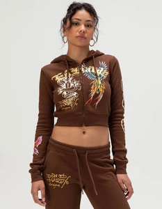 Ensemble assorti décontracté pour femme, style européen et américain, composé d'un crop top à capuche zippé et d'un pantalon de survêtement à cordon de serrage, collection 2026 - Product Image 5