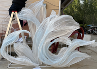 Décoration de mariage de luxe avec toile de fond géante en organza à motif floral SFD pour mariages
