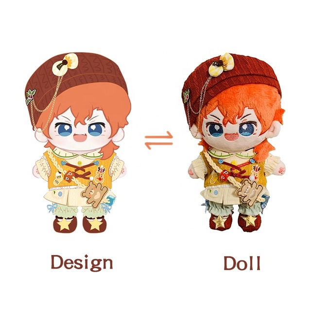 Design Your Own 3D Face Kpop Star Plush Doll Customizable Color & Logo 20cm PP Cotton Filled Plush Toy From China
