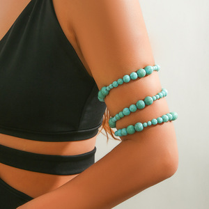 2023 nouveauté bijoux de mode perle Bracelet perlé femmes Simple Multi couches enveloppé bras vert perle <span class=keywords><strong>manchette</strong></span> Bracelet Bracelet - Product Image 1