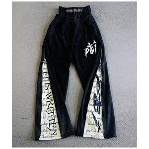 <span class=keywords><strong>Pantalones</strong></span> unisex de estilo americano, de corte holgado, con estampado de nicho, doble cintura, estilo hip-hop, de pierna ancha, con temática oscura y a la moda. - Product Image 2
