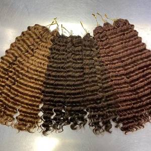 Nuevo Paquete de cabello humano con anillo de lazo de ganchillo rizado sin trenzas de trama extensiones de cabello humano con plumas brasileñas a granel para trenzar - Product Image 2