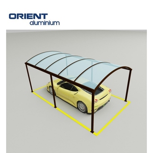 Cochera de Aluminio con Techo Arqueado para un Solo Automóvil, Cubierta de Porche Curva con Estructura de Aluminio - Product Image 4