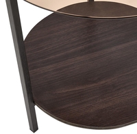 Table basse simple Cetern de salon en verre trempé noir à pieds noirs plaqués