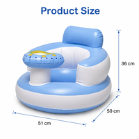 Aufblasbarer Moderner PVC-Babysessel mit Eingebauter Luftpumpe Blaues Herz-Design für Esszimmer Wohnzimmer Schlafzimmer & Außenbereich
