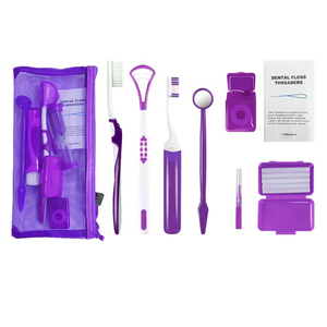 Set ortodontico per l'igiene orale di otto pezzi di spazzolatura filo interdentale specchio orale clinica dentale regalo - Product Image 1