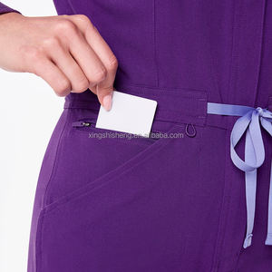 Mono de médico elástico de alta calidad para mujer, uniforme de una pieza de enfermería médica personalizada para SPA para Hospital de mascotas y clínica veterinaria - Product Image 4