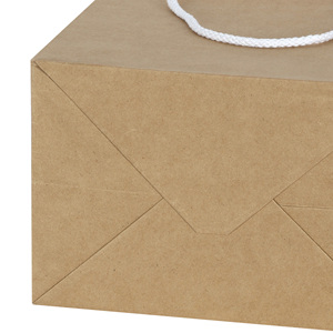 <b>Biodegradable</b> Durable Recyclable Eco-Friendly Food Takeout Kraft <b>Paper</b> Shopping Bag UV Coated Classic Style Cotton Handle - Product Image 5