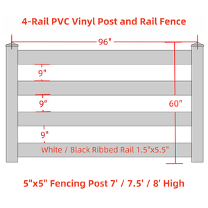 Panneaux de clôture pour chevaux en PVC, finition grain de bois <span class=keywords><strong>blanc</strong></span> et brun, 2, 3 ou 4 rails, pour fermes et ranchs, <span class=keywords><strong>prix</strong></span> abordables - Product Image 3