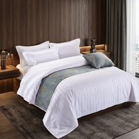 Ensemble de literie d'hôtel de luxe 5 étoiles de qualité supérieure en coton 100% avec rayures de 3 cm, taille king size, personnalisé par la marque JF, vente en gros