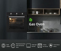 Four à gaz encastrable 60 cm avec panneau en verre, four simple avec rôtissoire FFD et minuterie pour usage domestique et boulangerie