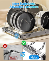 Étagère coulissante extensible en fer de 12 pouces, durable, moderne, multi-usage, à un seul niveau, pour le rangement des casseroles, poêles et ustensiles de découpe