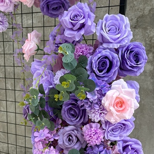 Composition florale artificielle demi-arche pour toile de fond de mariage, rangée de fleurs pour cérémonie de mariage, fête, événement, décoration, vente en gros - Product Image 6