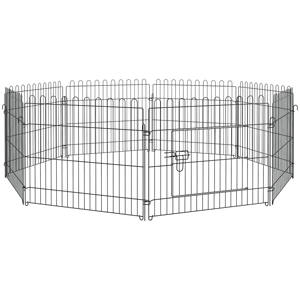 PawHut Steel Pet Cage Playpen? 180x61cm Noir - Product Image 1