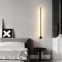 Longue bande Led appliques intérieures 360 Rotation lumières intérieures chambre couloir escalier longue ligne applique murale 10 métal aluminium