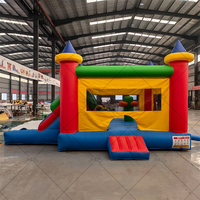 Château gonflable en PVC pour enfants - Protection UV, imperméable, installation facile, taille personnalisable, utilisation intérieure/extérieure pour centres commerciaux, parcs