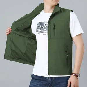 Outdoor Nuovi uomini di autunno giacca senza maniche di lavoro gilet fotografo maglia con logo personalizzato