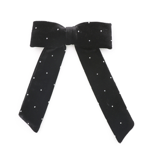 Pinza para el Cabello con Lazo de Terciopelo Negro y Cristales de Imitación, Elegante, con Cinta Fina, para Mujer, Regalo para Fiestas, Accesorios de Lujo para el Cabello - Product Image 2